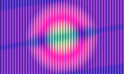 Radiant circular center illusion with glowing layered gradients and fluted vertical stripe textures