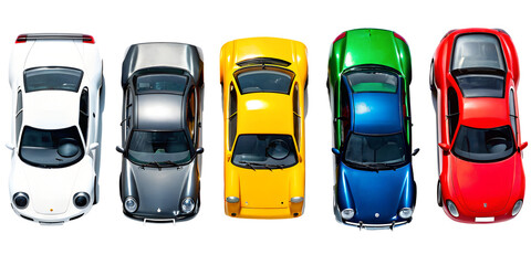 Blue Metallic Abstract Car Top View. Realistic Illustration. Ai Generative