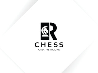Obraz premium Letter R Chess Logo. Monogram Knight Logo