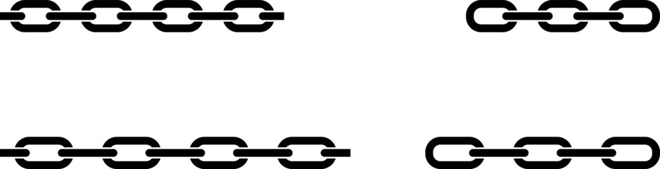 Simple Black Flat Chain Icon Element Set. Vector Image.	
