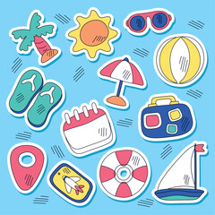 Summer Hand Drawn Vector Set Collection
