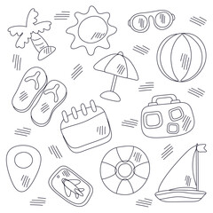 Summer Hand Drawn Vector Set Collection