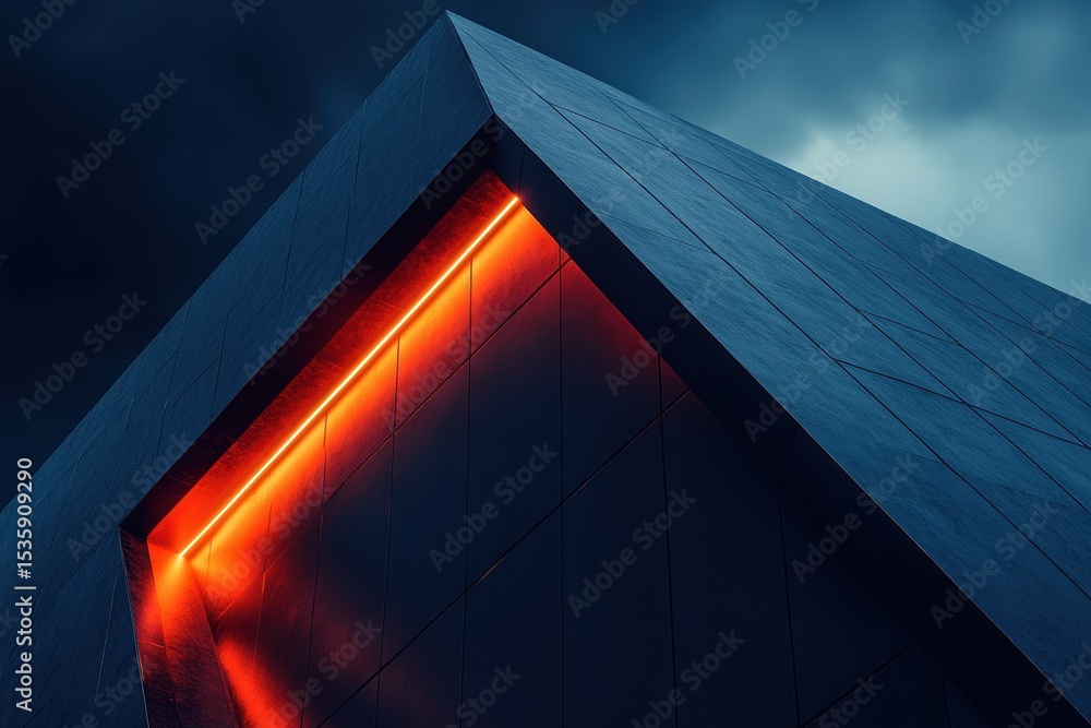 Aufkleber futuristic technology interface displays circular data visualization with glowing orange accents and