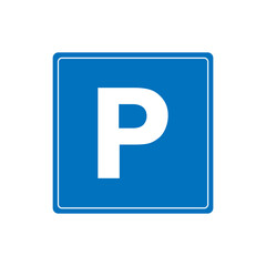 parking sign on blue background