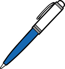 Blue Ballpoint Pen Illustration for Creative Designs
