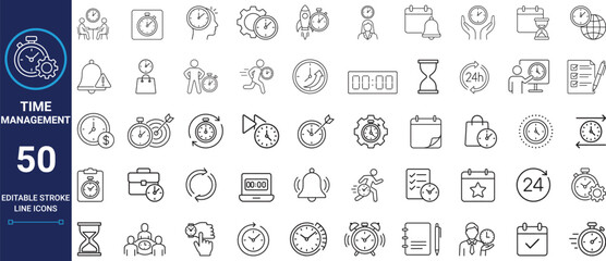 Time Management Icons—Set of 50