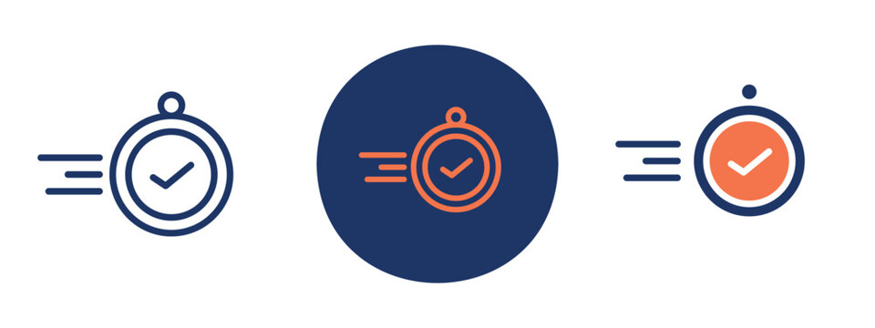 set of colored pixel perfect Quick response icon 3, 1 silhouette, 1 unexpanded, Speed message icon representing rapid customer support.