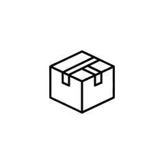 Closed Cardboard Box Outline Icon