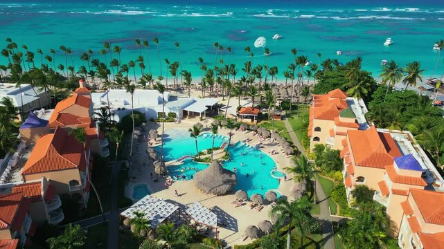 Tourist swimming pool located at Turquesa Hotel Punta Cana