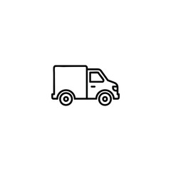 Delivery Van Side Profile Line Icon