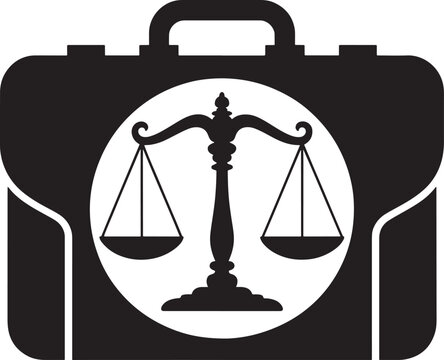 A lawyer's briefcase featuring scales of justice symbolizing legal and ethical practices