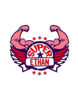 ethan super logo muscle bras prenom