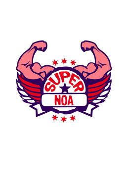 noa super logo muscle bras prenom
