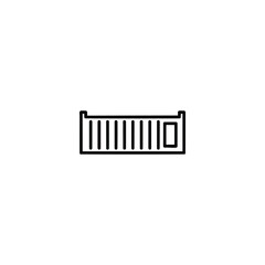 Shipping Container Side View Line Icon