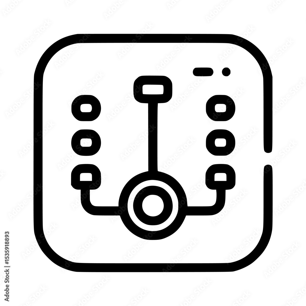 Poster simplified schematic diagram of a control panel or interface.