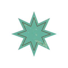 Bold abstract star icon. Modern star shape symbol. This brutalist element features a flat, grunge texture in a contemporary style, ideal for retro design projects or y2k aesthetics.