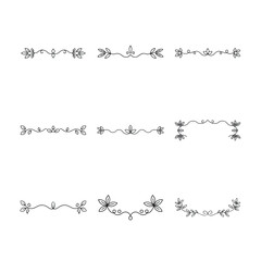 Elegant Floral Dividers and Borders for Invitations and Design Elements