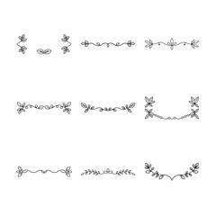 Elegant Floral Dividers and Borders Hand Drawn Botanical Elements