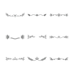 Obraz premium Elegant Floral Dividers A Collection of Botanical Line Art Elements