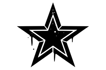 Fototapeta premium Black Spray Paint Graffiti Star Outline Dripping vector