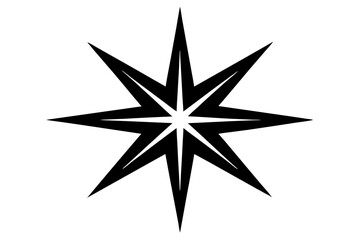 Obraz premium Black Ten Pointed Starburst Icon Graphic sparkle