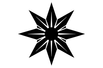 Black Ten Pointed Starburst Geometric Icon Shape vector