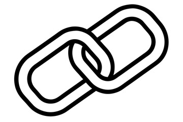 Bold Black Interlocked Chain Links Icon connection 1