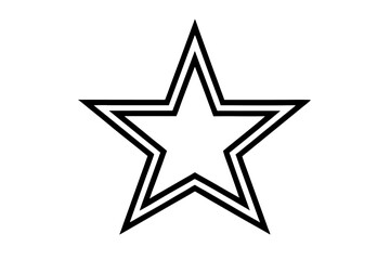 Fototapeta premium Bold Black Outlined Star Icon Double Border Graphic