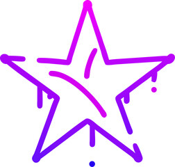 Fototapeta premium Purple and Pink Graffiti Style Star Outline spray paint