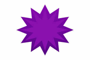 Purple Ten Pointed Starburst Icon Graphic Design Element