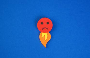 Upset, very angry. Metaphor of fire from behind. Unrestrained emotions. Extreme anger, frustration,...