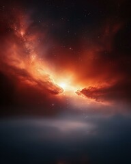 Obraz premium Big Bang Star Systems Interstellar, Cosmic Explosion of Colorful Nebula in Deep Space View