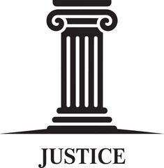 Symbolic illustration of a classical column representing justice and legal concepts in monochrome