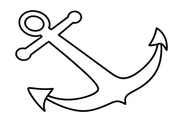 Simple continuous-line anchor nautical design illustration