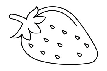 Simple line drawing of a strawberry continuous-line art
