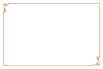 Elements of ornate vintage frames. Border gold on white classic calligraphy swirls, floral motifs. Design print for greeting cards, wedding invitations, restaurant menu, royal certificates. Set 227
