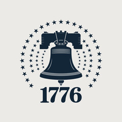Liberty bell 1776 american independence graphic