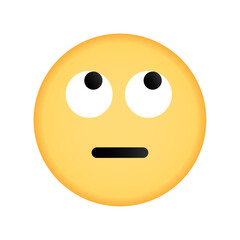 Fototapeta premium Rolling eyes emoji expressing annoyance or sarcasm