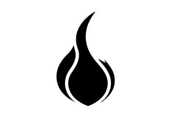 Abstract Black Flame Logo Graphic Design Element fire