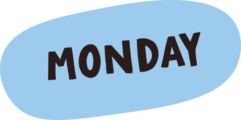 Bold Monday Text on Oval Shape
