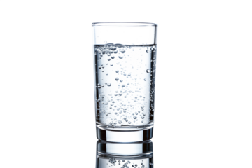 Glass of Water with Dissolving Effervescent Tablet Numerous Bubbles Studio Lighting Clear Glass A I G E N E R A T E D - P N G isolated on a transparent background