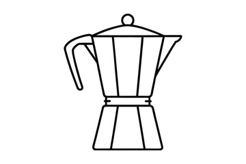 Simple line drawing of a classic moka pot coffee maker