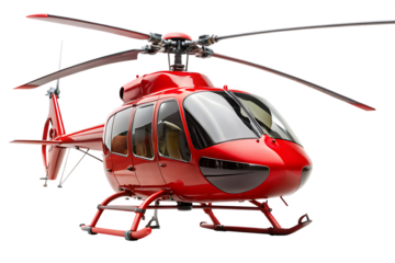 Glossy Red Helicopter Full Shot Studio Lighting A I G E N E R A T E D - P N G isolated on a transparent background
