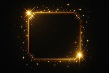 Radiant Golden Frame with Magical Shimmer and Luxury Glamour Background Design