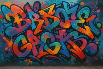 Vibrant Graffiti Wall Art with Colorful Street Culture and Urban Artistic Expression