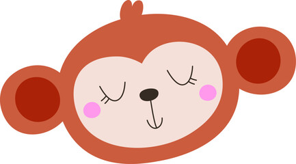 Adorable Monkey Face with Closed Eyes
