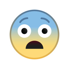 Shocked emoji with wide eyes and blue gradient