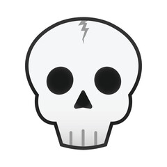 Cartoon skull with crack design