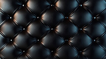 Luxurious black leather backdrop featuring deep diamond tufting, exuding elegance and sophistication in an intimate setting with soft, ambient lighting