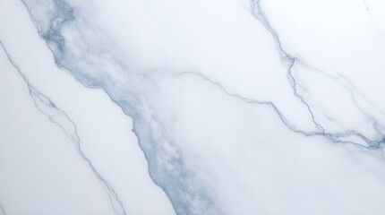 Crisp glacier white marble etched with steel-blue and graphite veins in fractal formations